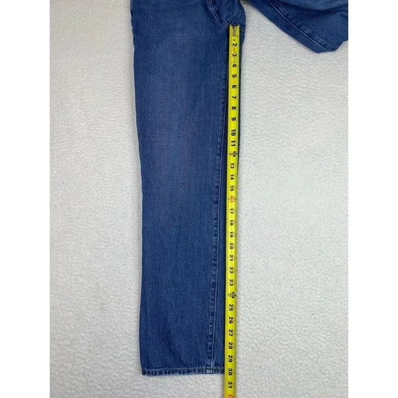 Madewell Baggy Straight Jeans Womens 24 Blue Medium Wash High Rise Relaxed Denim - Picture 14 of 16
